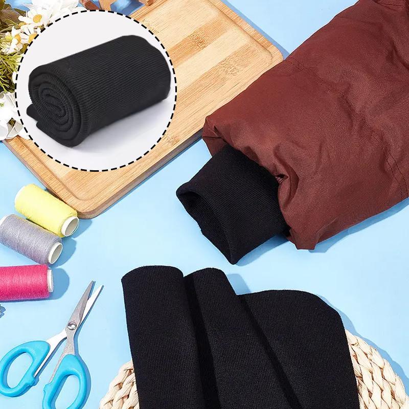 20x120cm Plain Knitted Rib Trims Fabric Baseball Clothes Knitted Rib Cuff Stretchy Fabric Uniforms Solid DIY Cuff 1PC