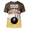 Bowling Series 3D Digital Printed Men's Casual Short Sleeved T-shirt Sport Summer Men's T-shirts