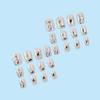 24PCS White Square Fake Nails with Flower Print Resin Material Zero Pressure on Nail Bed for Hot Girl Dress Matching