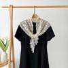 White Lace Triangle Scarf Cape Hip Scarf Retro Lace Shawl  Summer