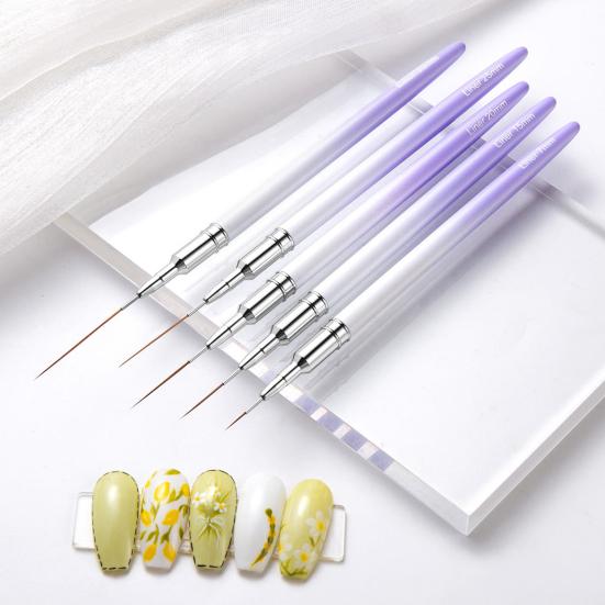 Yousheng 7/15/20/25/30 мм карандаш для ногтей с тонким наконечником, градиентным цветом, гибкая щетина, нескользящая ручка, ручка для рисования линий, полосок и цветов, маникюрный салон