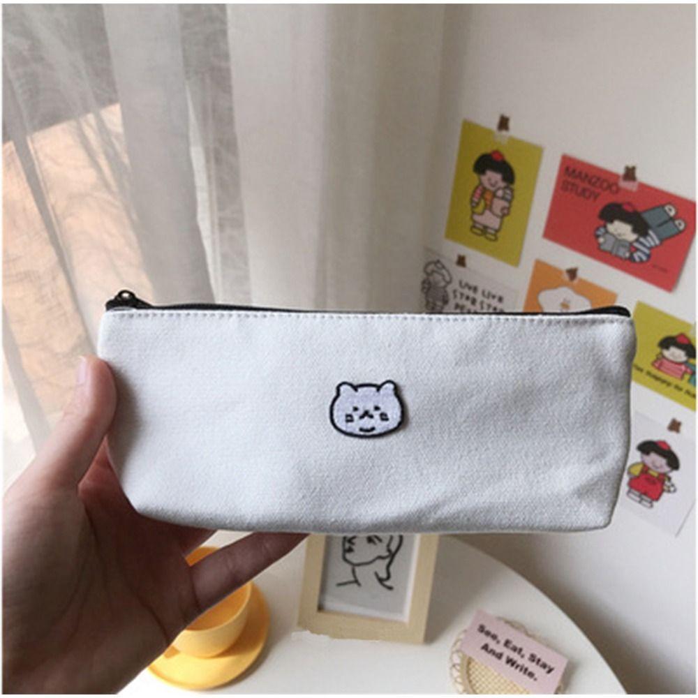 Large Capacity Pen Box Canvas Stationery Supplies High Quality Pencil Case for School Supplies