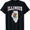 Гражданин США Гордый Америка Флаг штата Карта земли Иллинойс Футболка