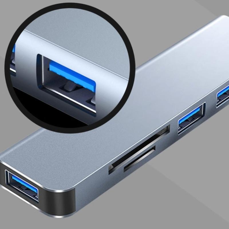Многопортовый USB C Хаб-расширитель с Card Slot и Скоростью 5 Гбит/с Передача Данных USB Док-станция для Компьютеров