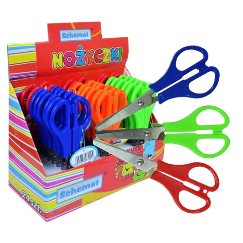 Diagram of School Scissors with Scale MIX Colors 1 Piece