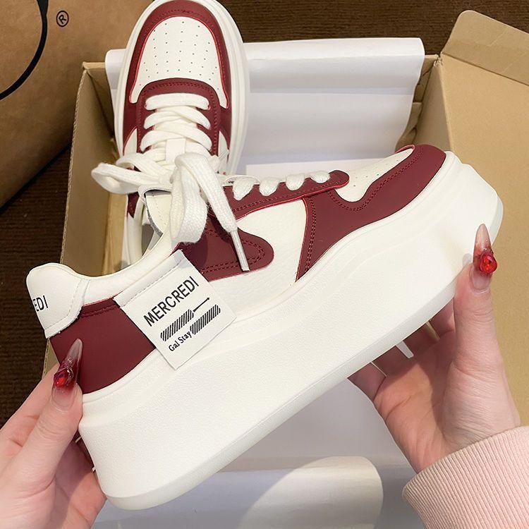 Женские универсальные высокие белые туфли на толстой подошве Новые летние дышащие кроссовки Женские легкие кроссовки Niche