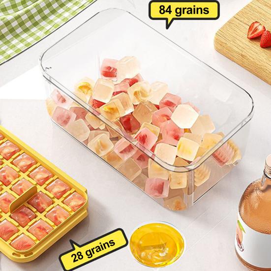 Лоток для кубиков льда с крышкой и контейнером. Большая емкость для льда. Форма для морозильника. Штабелируемая. Без BPA. Легкосъемная. Ледогенератор для охлаждения напитков, кофе.