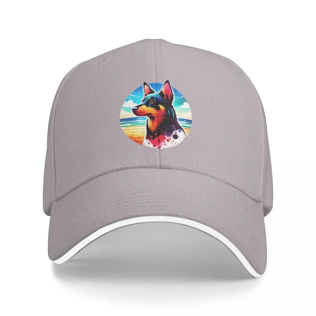 Australian Kelpie Beach Background Baseball Cap Golf Hat Man Luxury Womens Outlet 2025 Mens