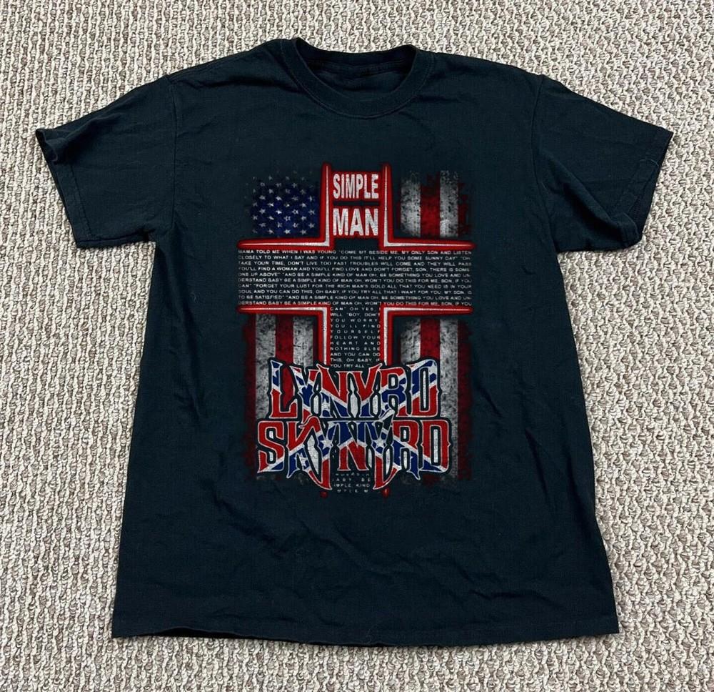 Rare Lynyrd Skynyrd Simple Man Lyrics Unisex Black Cotton T-Shirt Size S-5XL