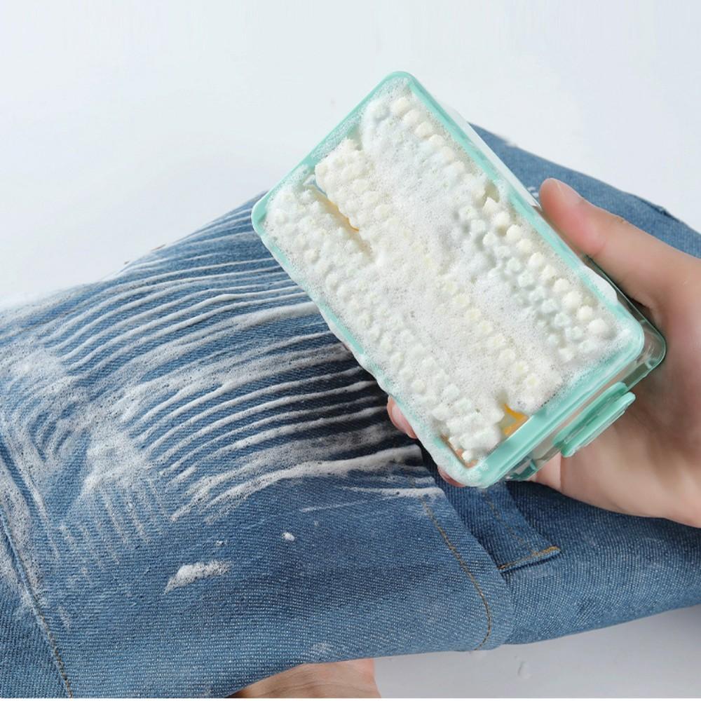 Мыльница щеточного типа, многофункциональная мыльница, стойка для мыла, ящик для хранения с крышкой для щетки, инструмент для стирки без помощи рук, переносная пенная коробка