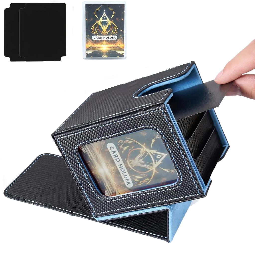 Вмещает 100+ колод торговых карт Бокс для колоды для MTG Commander Дисплей с 2 разделителями Коробка для хранения игровых спортивных карт ПУ Магнитный кейс для колоды