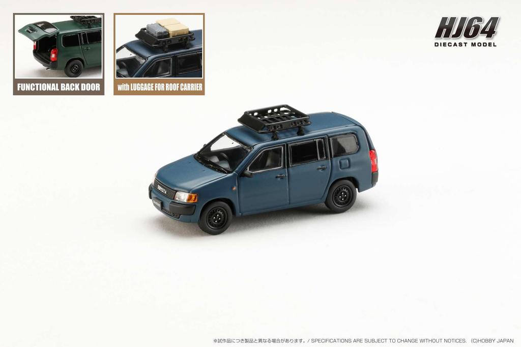 HJ64 1/64 Scale Toyota Probox Custom Version Matte Blue (Finished Product)
