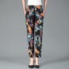 Летние брюки с цветочным принтом для женщин среднего и пожилого возраста. Эластичные брюки с высокой талией и цветочным принтом больших размеров для женщин среднего возраста.