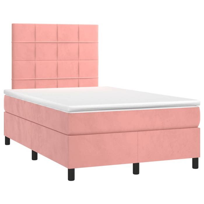 Cadre de lit avec matelas - Maison Exclusive - Rose velours - Sommier à lattes - Matelas 120x190 cm