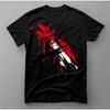 Artistic Hand & Sword Design T-shirt In Black Featuring A Fiery Sword Emblem Men Clothing Printed Streetwear Graphic TShirts