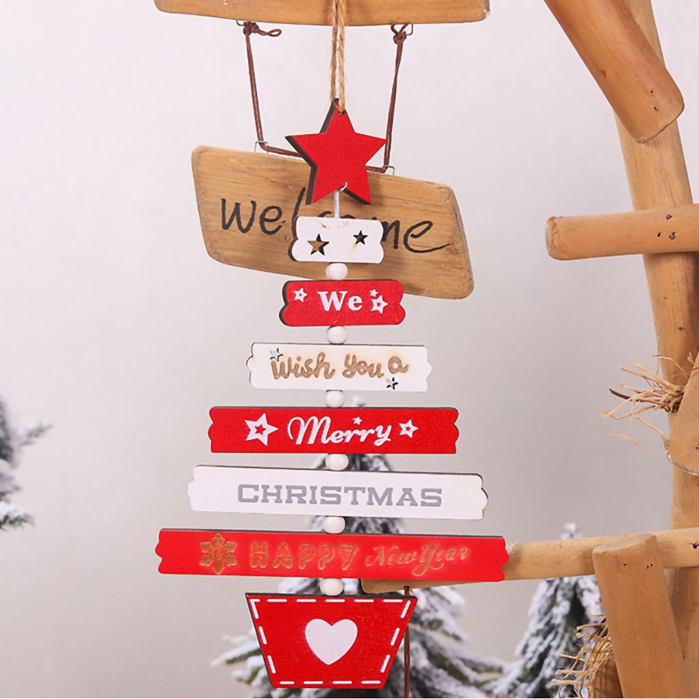 Christmas Letters Decorative Ornaments Christmas Tree Pendants Wooden