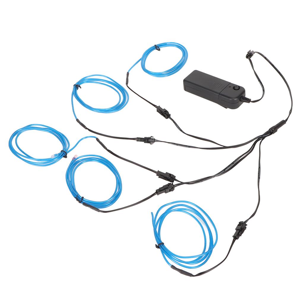 Синий EL провод шумоподавления гибкие декоративные 5 в 1 неоновый свет провод для автомобиля Хэллоуин Рождество 