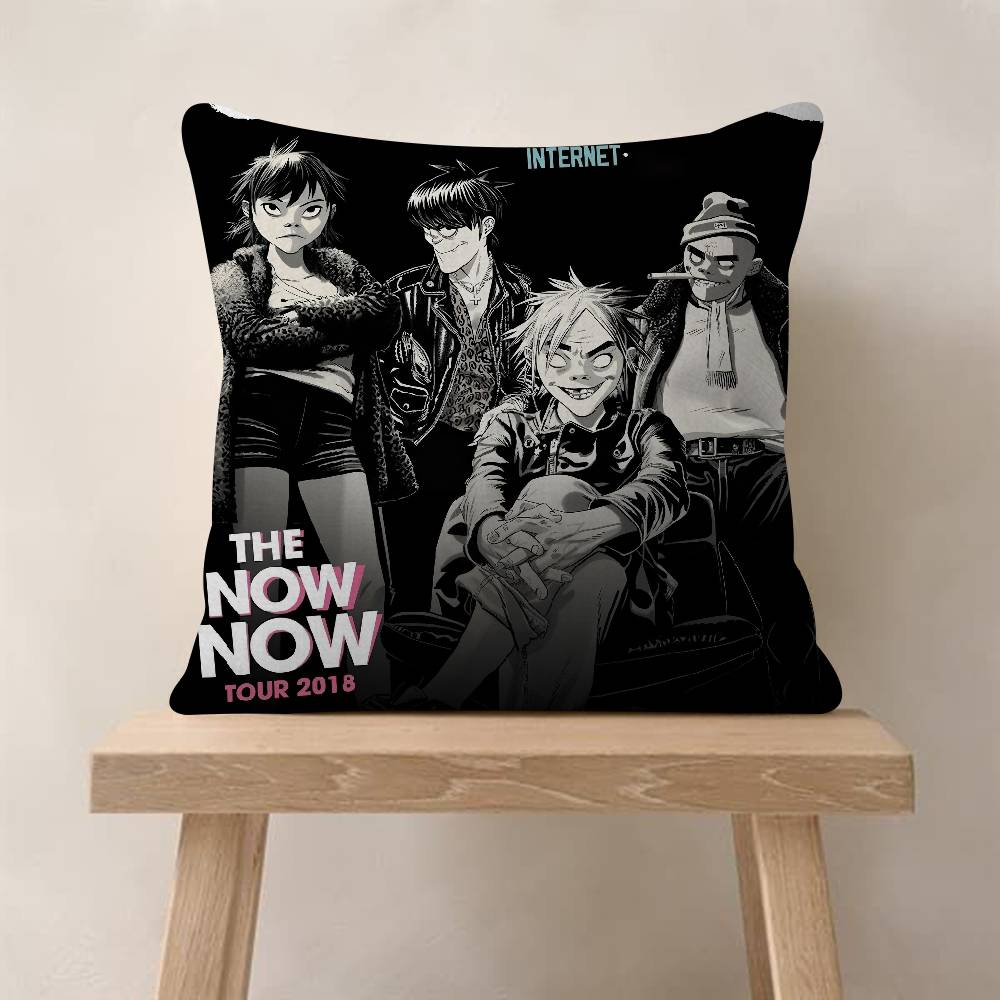 Retro Music GGorillazS Pillow Cover Sofa Cushion Cover Home Room Decoration Children Gift