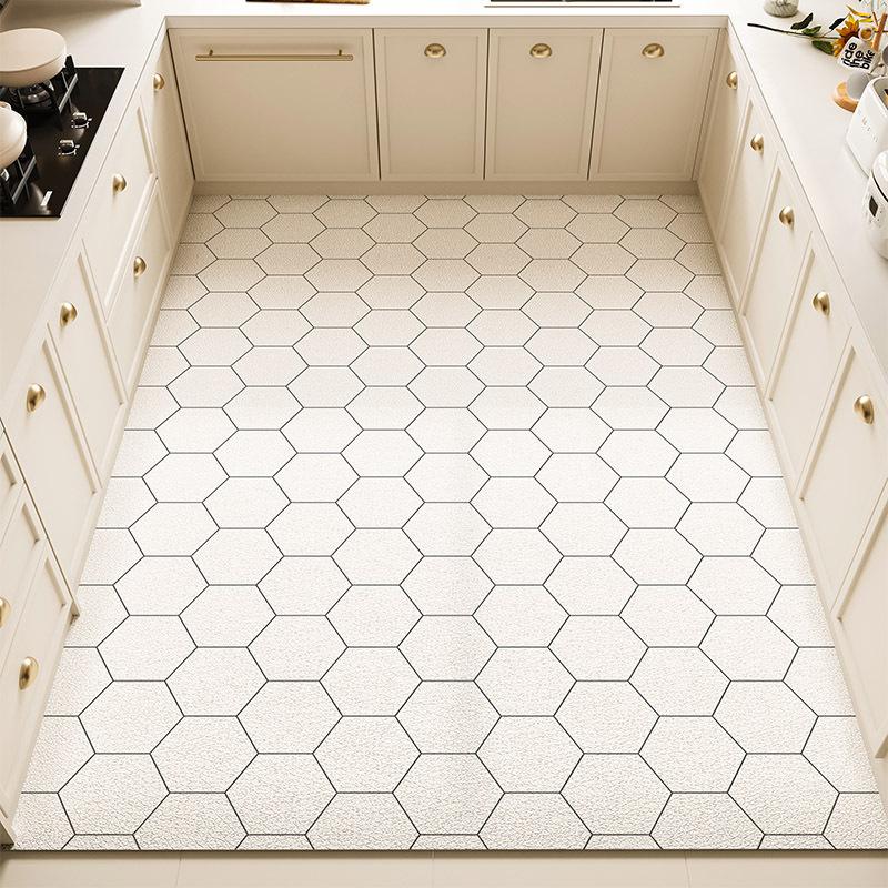 Fresh Kitchen Mat - Waterproof, Oil-Resistant, Non-Slip PVC Leather Area Rug, Easy-Clean and Cuttable Floor Mat for Home Use