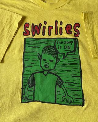 Vintage 90#039s Swirlies TShirt Short Sleeve Cotton Yellow All Size Shirt AG2300 Unisex T-Shirt