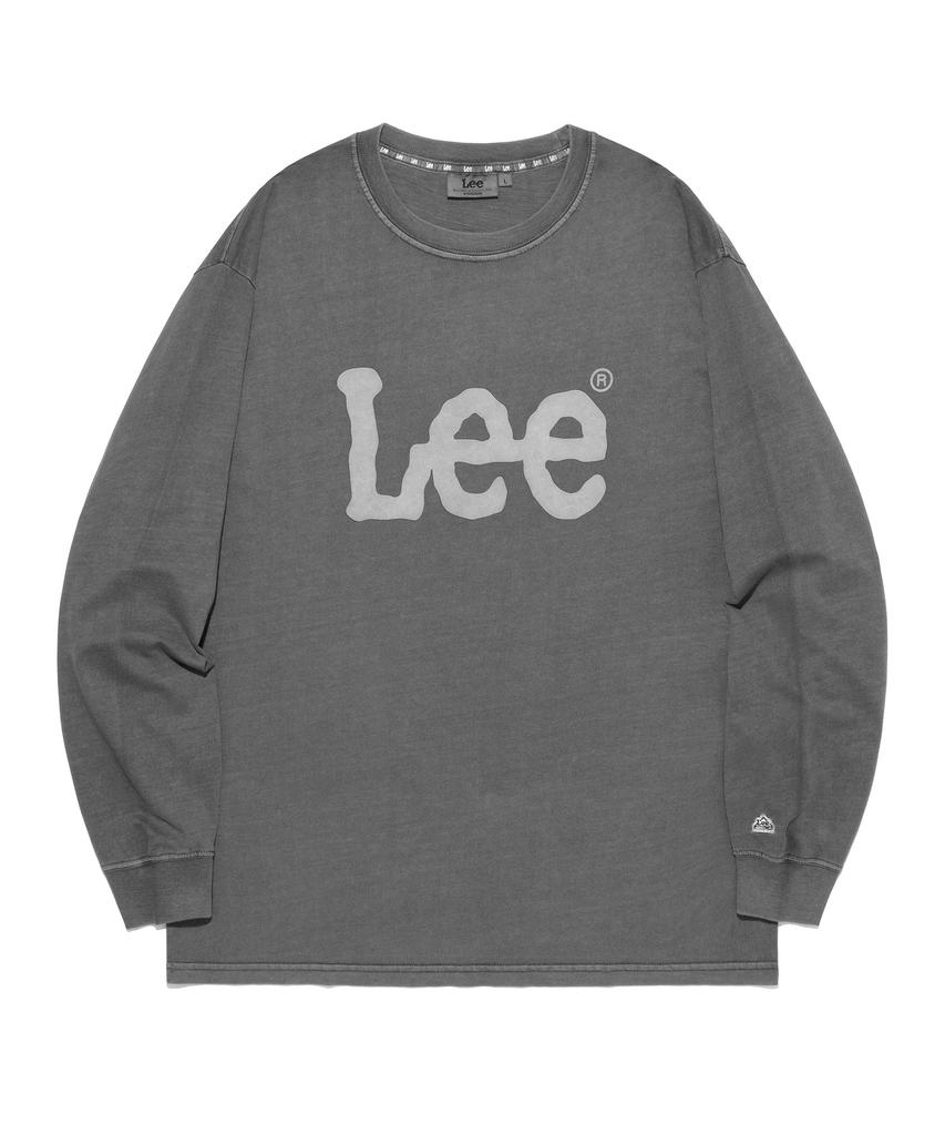 LEE Big Twitch Logo Dyed Long Sleeve T-Shirt Pigment Charcoal
