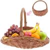Wicker Woven Basket Willow Gift Basket Fruit Picnic Easter Candy Serving Basket Handles Rattan Food Storage Basket Wedding