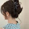 Vintage Polka Dot Bow Large Hair Claw Luxury Shark Clip Women Back Head Hair Accessories