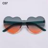 Trendy Gradient Lenses Candy Color Party Sun Glasses Heart-shaped Sunglasses Heart Glasses Shades