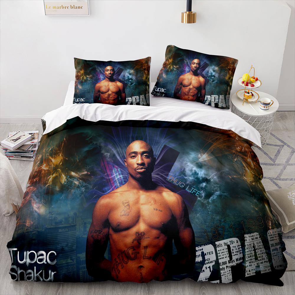 2Pac Bedding Set Single Twin Full Queen King Size Tupac Amaru Shakur Bed Set Aldult Kid Bedroom Duvet Cover Sets 3D Print 043