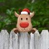 Decorative DIY Christmas Fence Peeker Festival Garden Hanging Decoration Home Outdoor Garden Patio Fence Lawn Sign Decorations