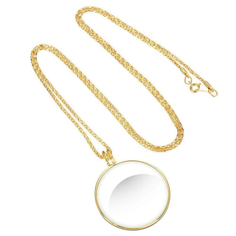 5x Necklace Magnifying Glass Gift Portable Monocle Optical Magnifier Necklace  Elderly