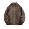 Мужская американская ретро кожаная куртка с отложным воротником - Осенне-зимняя свободная модная верхняя одежда