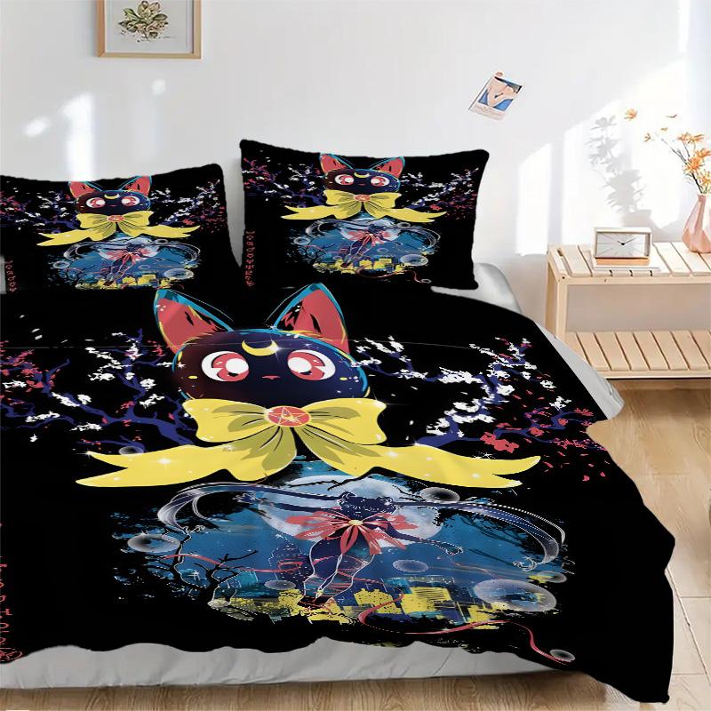 Fantasy Cat Artwork Print 3Pcs Bedding Setduvet Cover With 2 Bedropillowcase Home Birthday Gift