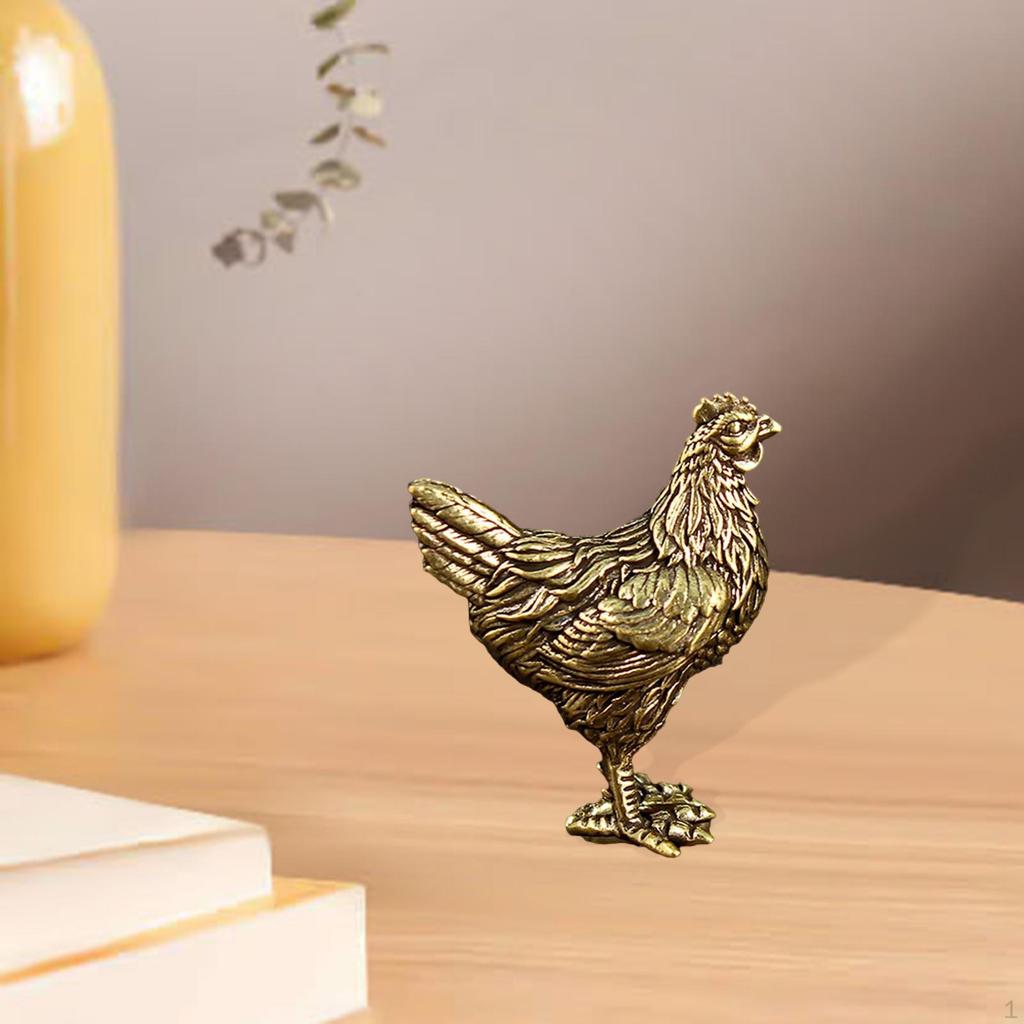 Латунная фигурка курицы, домашнее животное, настольный декор для ванной комнаты
