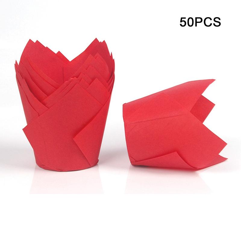 50 шт., вкладыши для обертки для кексов, чехол для маффинов, тюльпанов, бумажный декор для торта, чашки для выпечки
