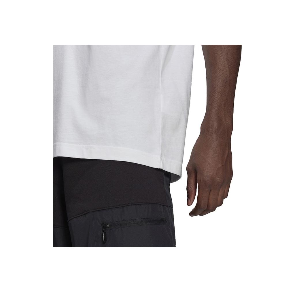 Adidas Оригинальная футболка с круглым вырезом и большим логотипом «Трилистник», мужские топы, белые HE9510