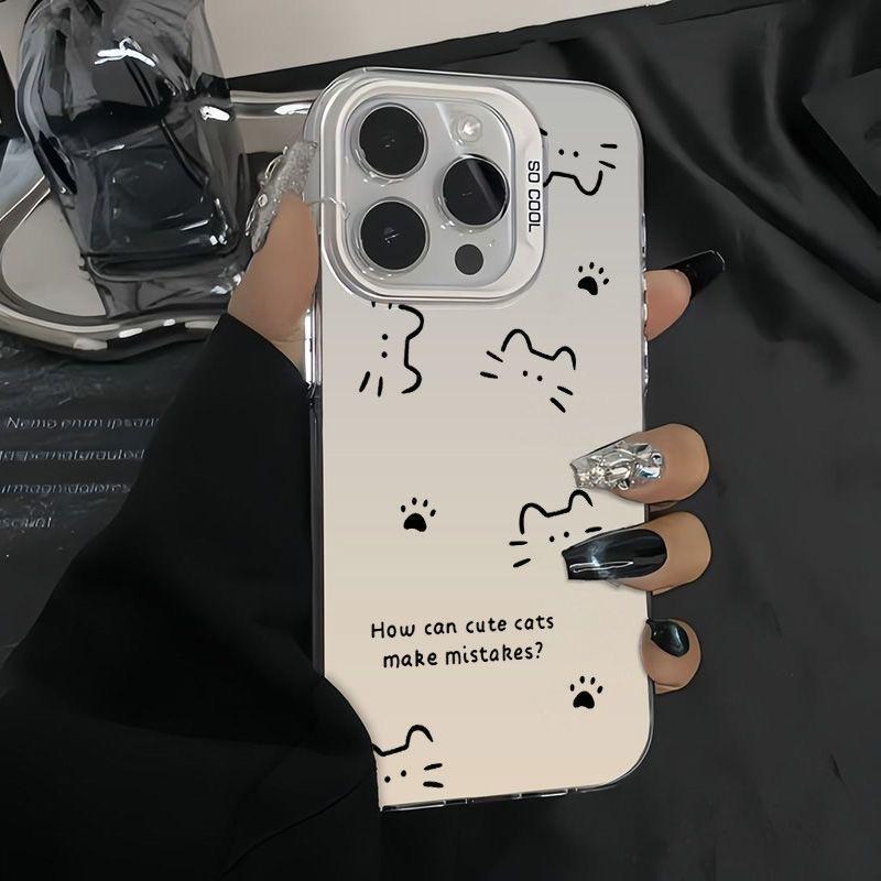 Милый Кот Символ Чехол для Телефона Для iPhone 16 e 15 14 13 12 11 Pro Max Plus Mini X XS XR SE 2020 2022