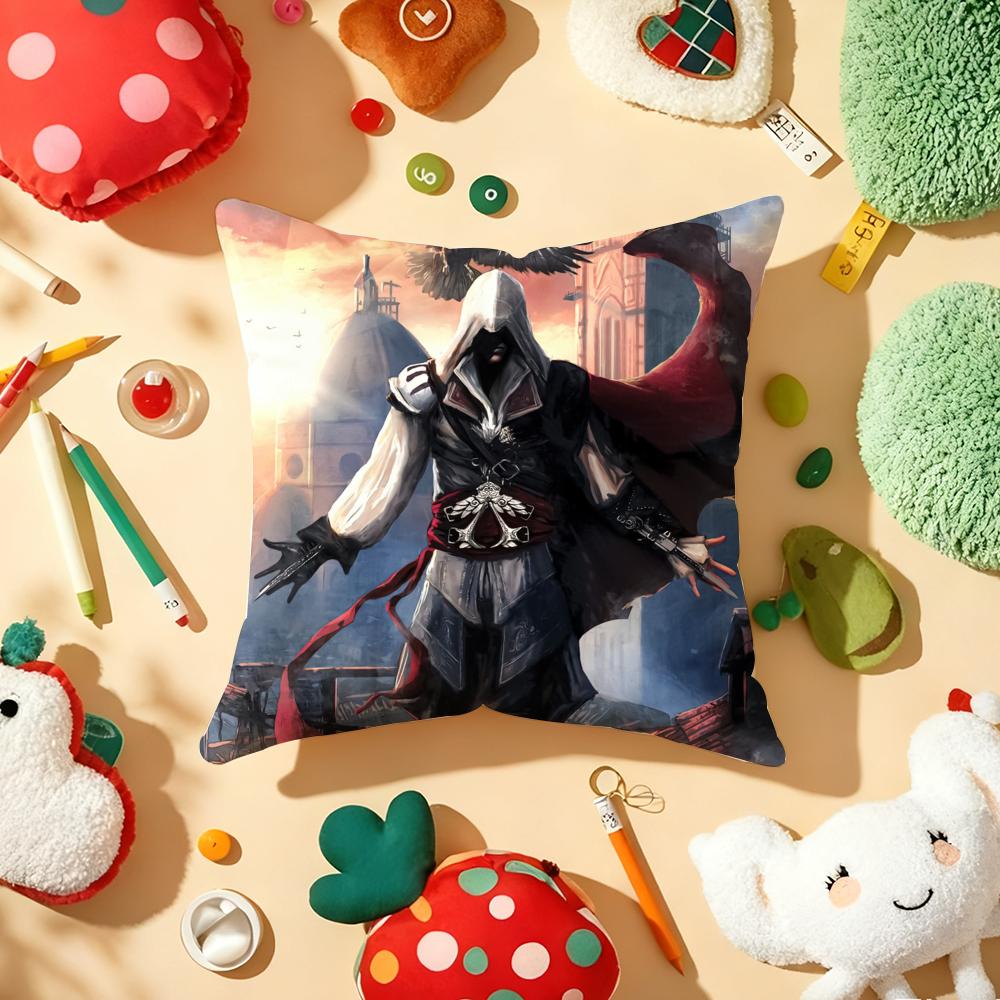 A-Assassins C-Creed Игровая Наволочка Плюшевая Ткань Мягкая Двусторонняя Печать Диванная Теплая Зимняя Домашний Подарок Наволочка