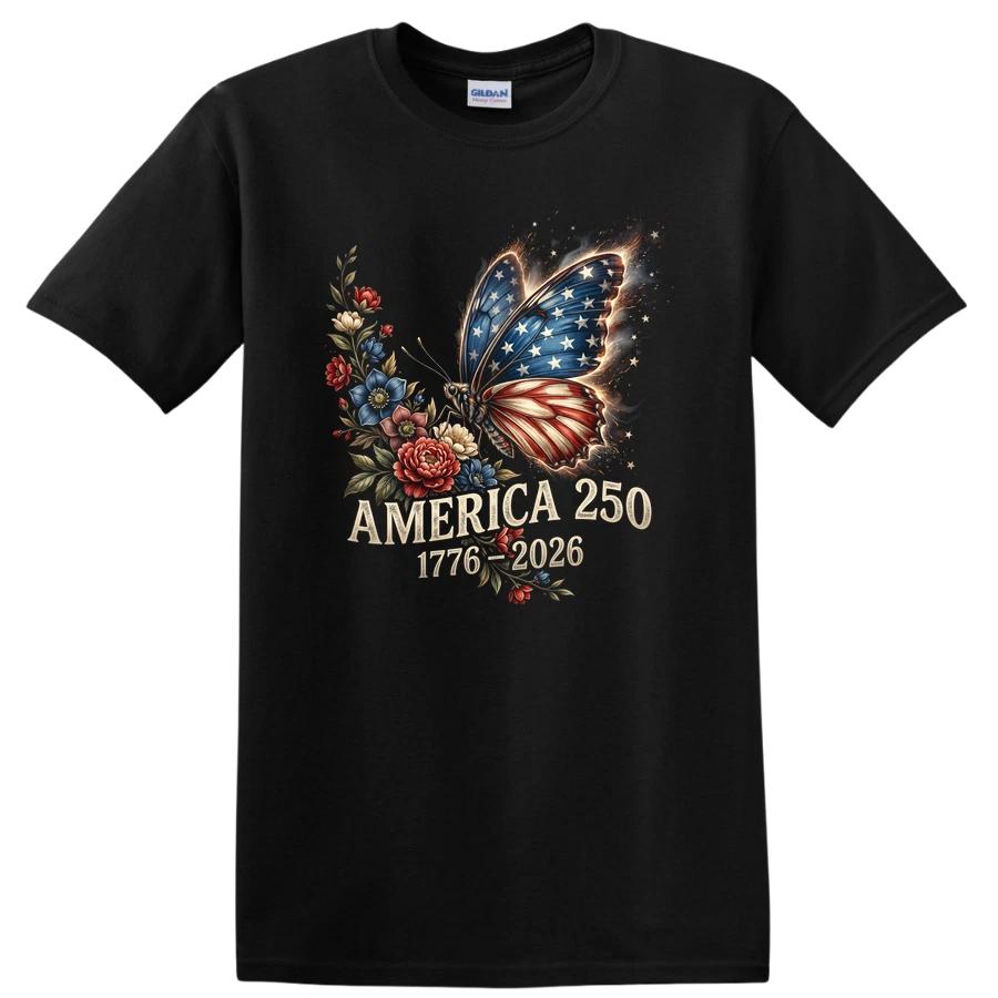 America 250 T Shirt Vintage Butterfly Floral 1776-2026 Independence Tee
