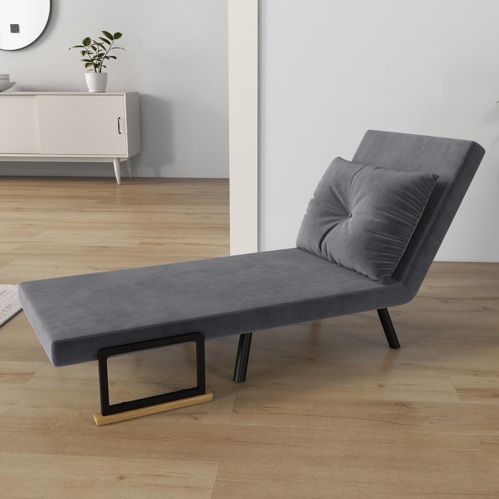 Relax Chair in Scandi Design, Reclining Chair, Reading Chair, incl. Cushion with Button Tufting, Black + Natural