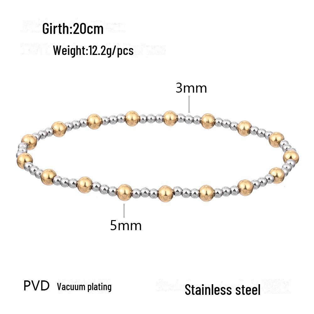 Эластичный браслет из бисера из золота 18 карат, не выцветает, для больших запястий - европейский и американский стиль