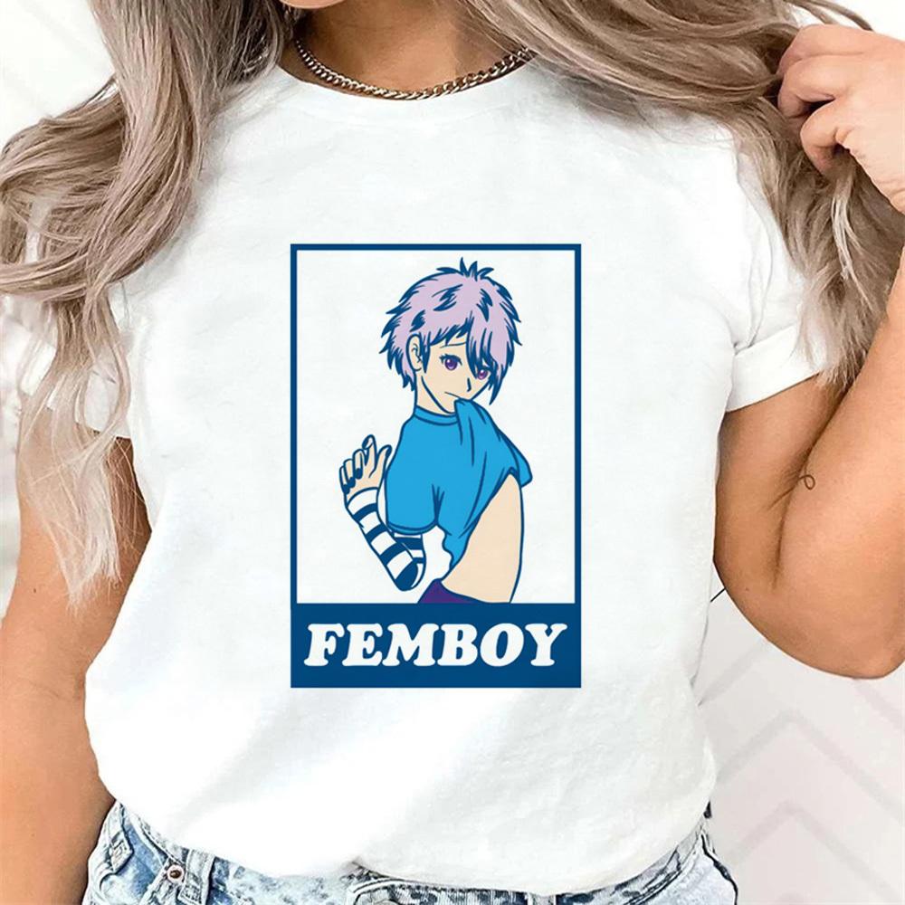 Femboy shirt female Pastel Digital Punk hip hop harajuku Classic t shirt Trendy streetwear Colorful Grunge graphic 2000s