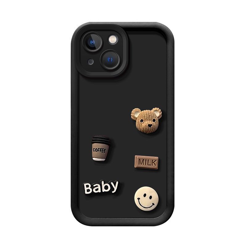 Подходит для чехла для мобильного телефона Samsung S24U ретро трехмерный медведь S25 противоударный чехол s23p креативный a16A55A34 милый