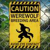 Металлическая табличка с изображением оборотня, место размножения оборотней, забавный подарок в виде оборотня, городские легенды, мифическое существо, монстр, фольклорное настенное искусство