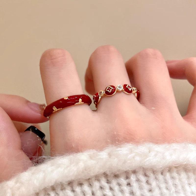 Кольцо Ankola Red Drop Oil Open Ring: Женская коллекция осень/зима: модная, универсальная и изысканная