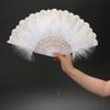 New Vintage Lolita Classical Folding Fan - Retro Dance, Qipao Runway & Court Fan, Elegant Feather Fan  for  Home  Décor