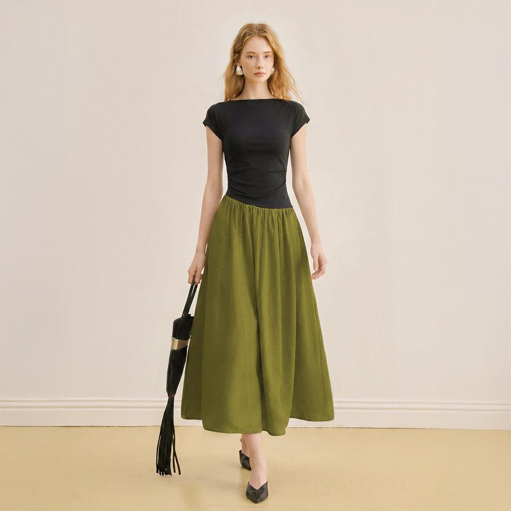 Waiwaiaiem Yy_Elegant Patchwork Dress_2Color