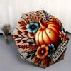 Autumn Pumpkin Welcome Sign - Fall Decorative Plaque with Flowers and Leaves Umbrella, Christmas Gift Y91