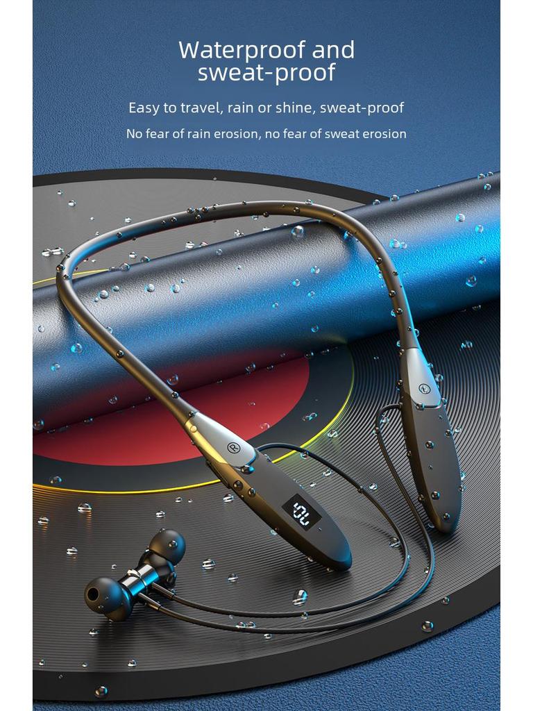 Представляем новые Bluetooth-наушники с шейным ободом: с мощной батареей, цифровым дисплеем, спортивным дизайном и слотом для карт.