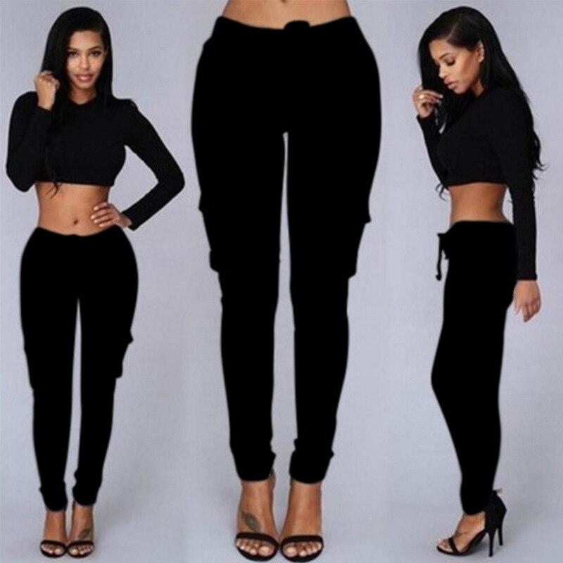 Women Casual Skinny Black Woman Pants Fashion Sexy Streetwear Pencil Pants High Waist Lace-up Slim Ladies Trousers 24293